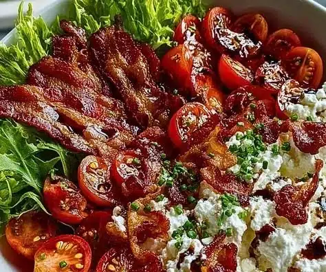 Delicious BLT Cottage Cheese Bowl with fresh ingredients