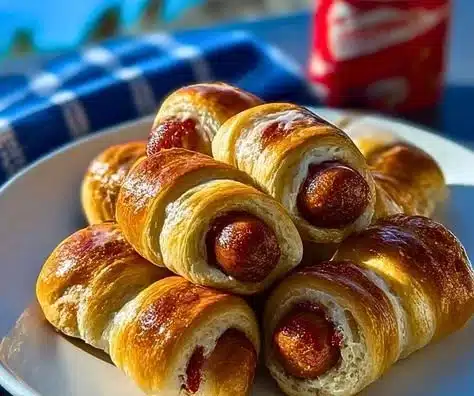 Delicious Breakfast Pigs in a Blanket served on a plate