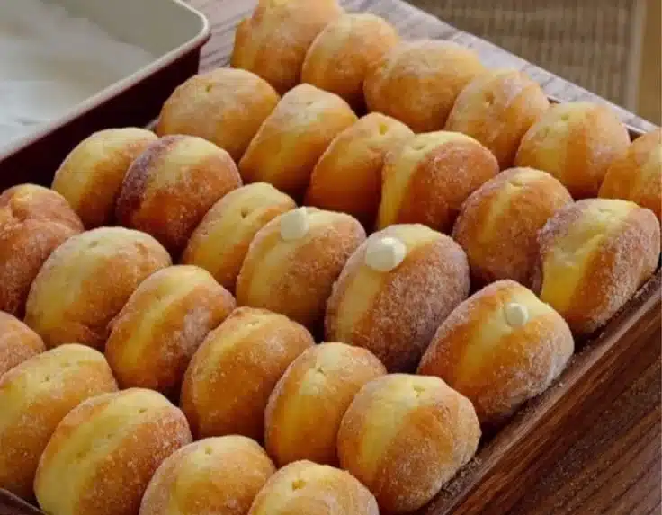 Delicious homemade Caramel Lava Donuts with gooey caramel filling