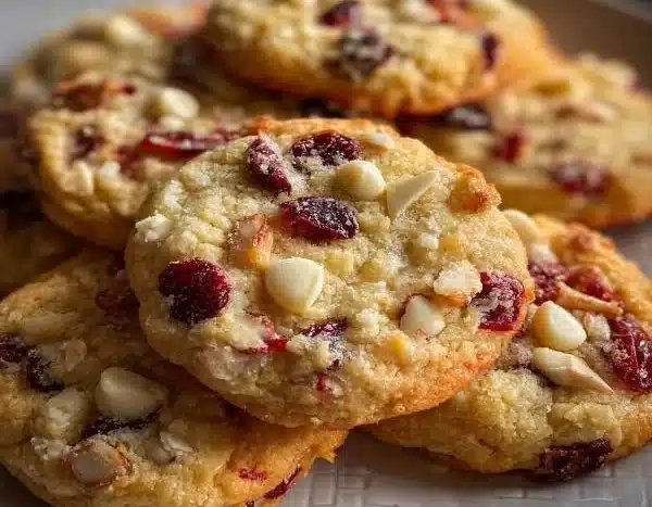 Christmas Cranberry Orange Cookies 5 Plate of Christmas Cranberry Orange Cookies with festive decorations