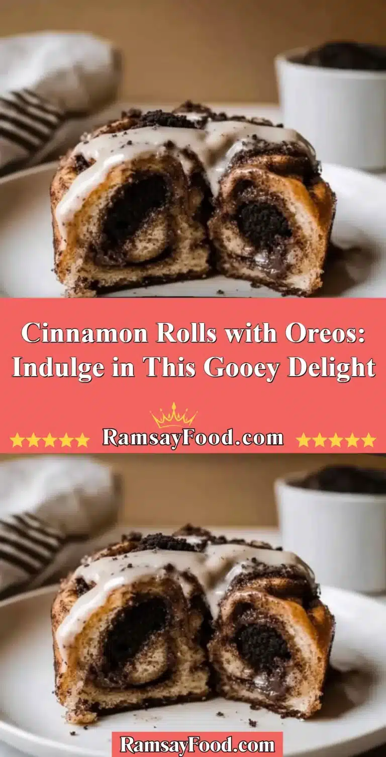 Cinnamon Rolls with Oreos: Indulge in This Gooey Delight 7 Gooey cinnamon rolls topped with crushed Oreos for a delightful dessert.