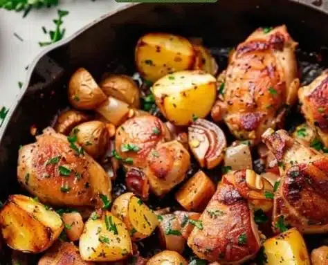 Cozy Winter Garlic Butter Chicken Skillet 9 Cozy winter garlic butter chicken skillet with herbs and spices