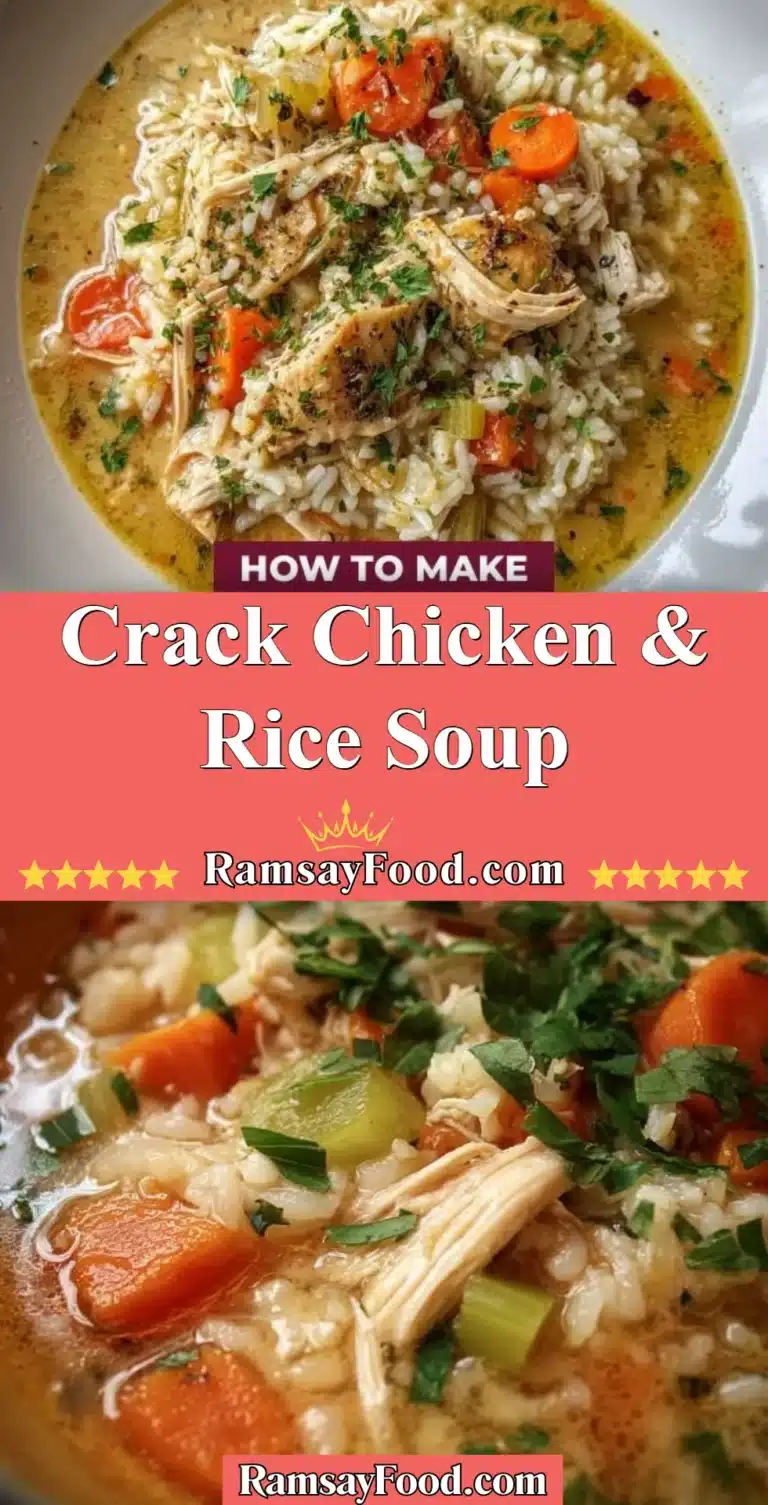 Crack Chicken & Rice Soup 5 Delicious bowl of Crack Chicken & Rice Soup garnished with herbs