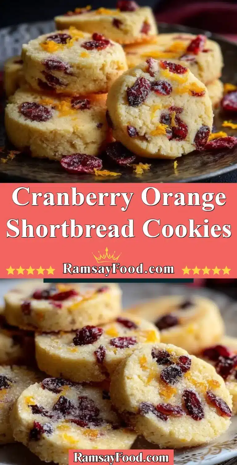 Cranberry Orange Shortbread Cookies 6 Cranberry orange shortbread cookies on a decorative plate