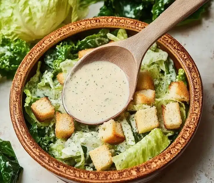 Creamy High Protein Caesar Dressing Ready in 5 Minutes 9 Creamy high protein Caesar dressing ready in 5 minutes with fresh ingredients.