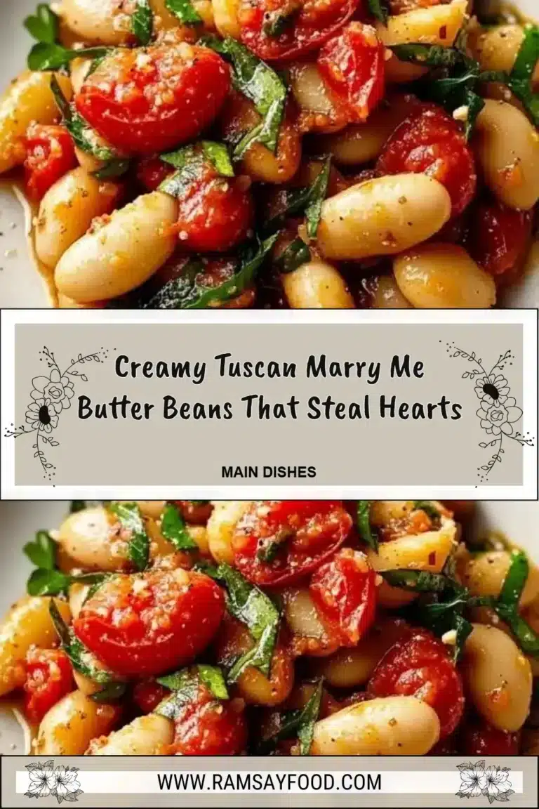 Creamy Tuscan butter beans in a bowl, garnished for a romantic dinner.