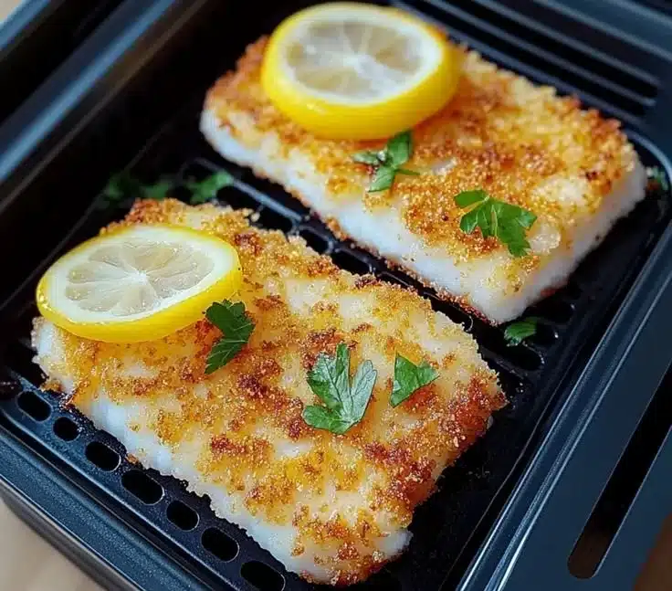 Crispy Air Fryer Cod Fish That Will Wow Your Taste Buds 6 Crispy air fryer cod fish served with lemon and herbs