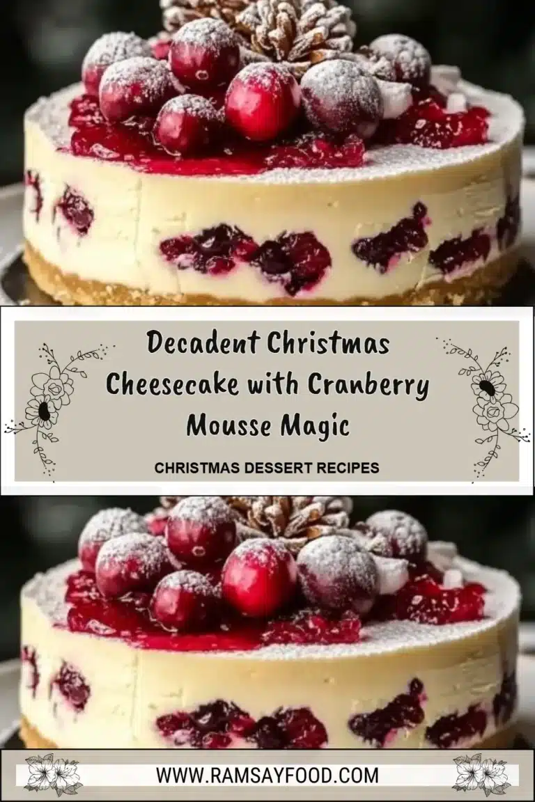 Decadent Christmas Cheesecake with Cranberry Mousse Magic 9 Delicious Christmas cheesecake with cranberry mousse topping