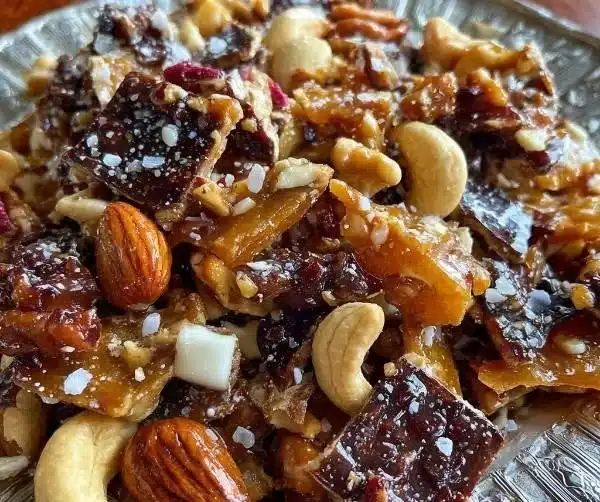 Decadent Crunchy Praline Delight with rich nutty flavor and crunchy texture.