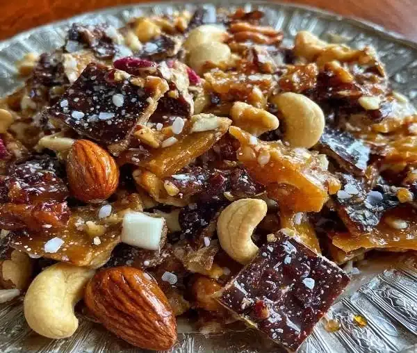 Decadent crunchy praline delight featuring a rich nutty flavor.