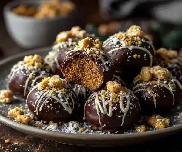 Decadent spiced gingerbread truffles with a creamy chocolate coating