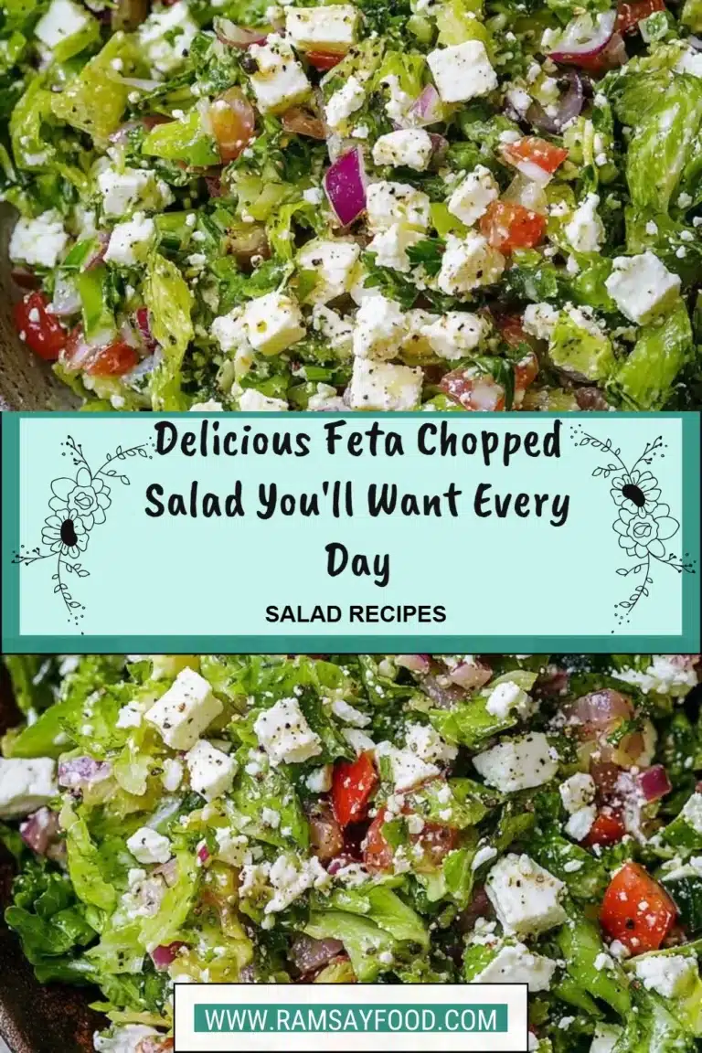 Delicious feta chopped salad with fresh vegetables and dressing