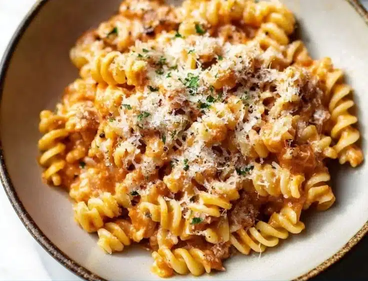 Delicious Rotini Pasta Recipe 7 Delicious plate of rotini pasta topped with fresh ingredients