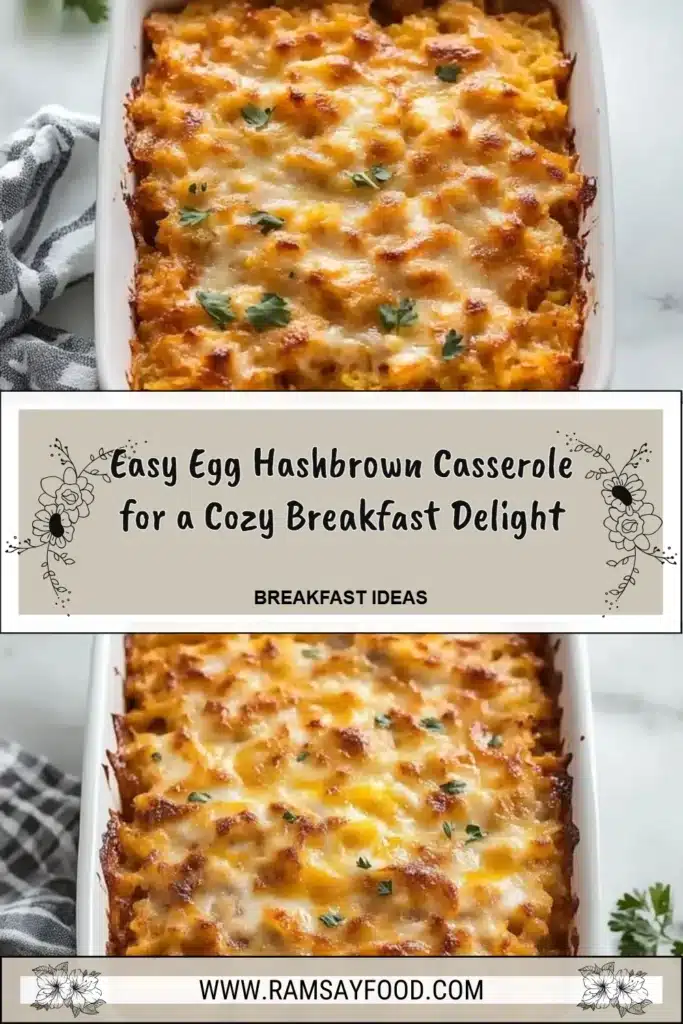 Delicious easy egg hashbrown casserole served on a plate for breakfast