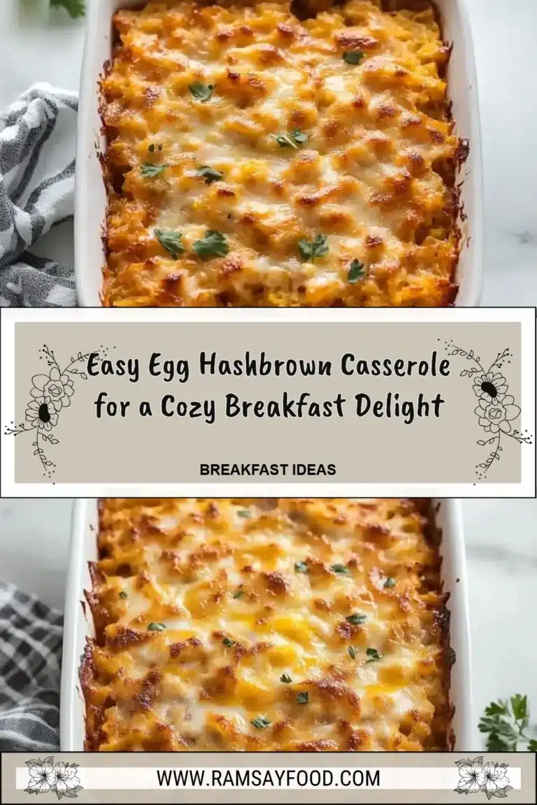 Delicious easy egg hashbrown casserole served on a plate for breakfast