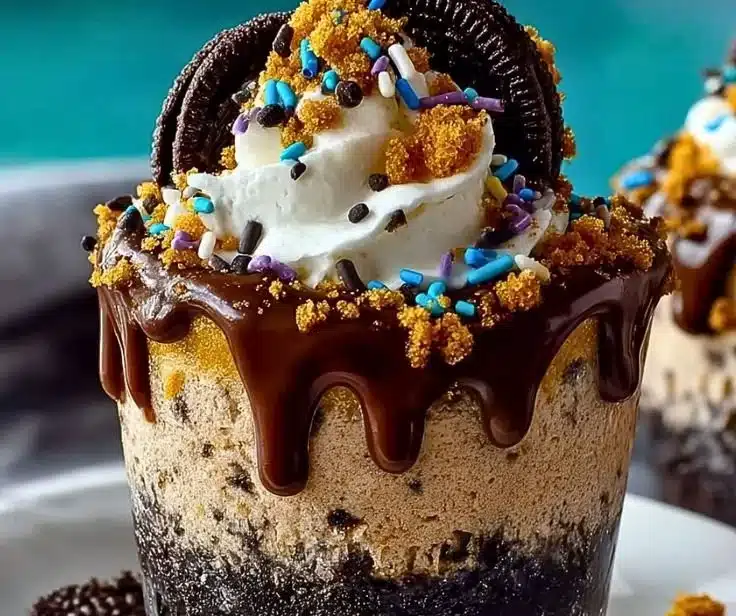 Graveyard Dirt Cake Cups 9 Graveyard dirt cake cups decorated with spooky edible elements