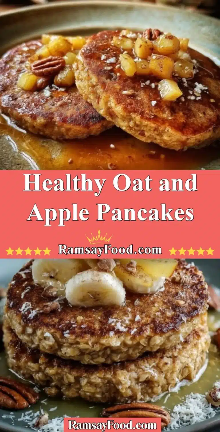 Healthy Oat and Apple Pancakes 7 Healthy oat and apple pancakes served on a plate