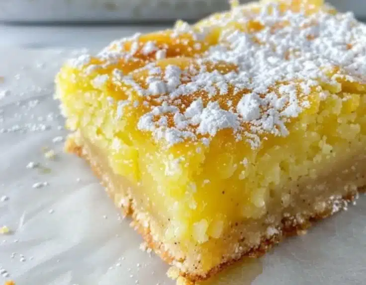 Delicious Holiday Orange Spice Custard Bars topped with fresh orange zest.