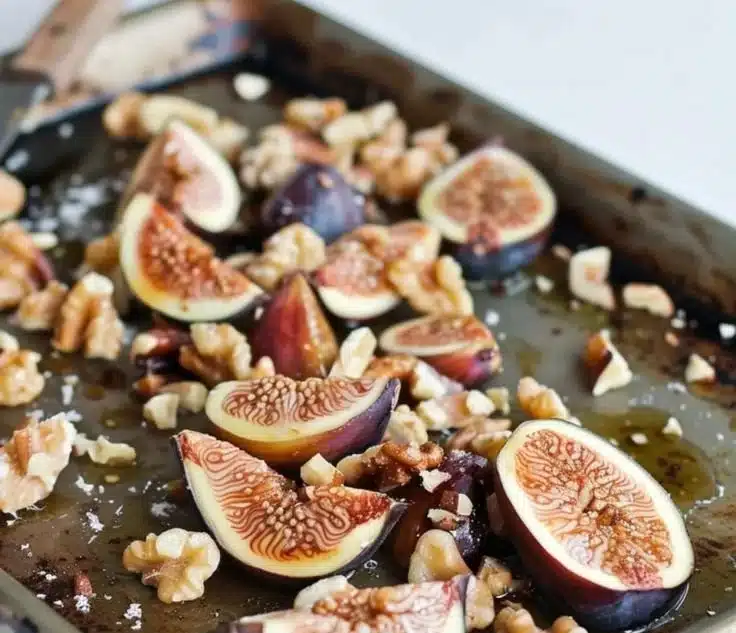 Honey-Roasted Walnuts & Figs 7 Delicious honey-roasted walnuts and figs served in a bowl