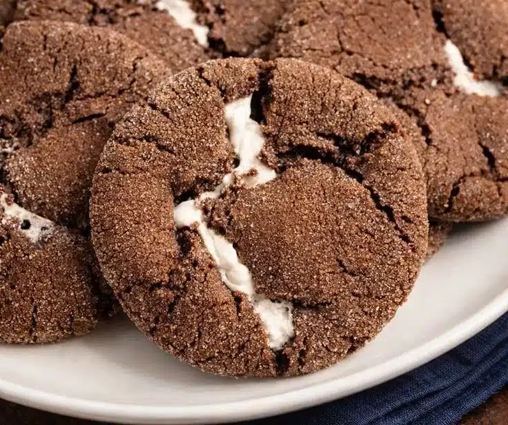 Delicious hot chocolate cookies, gooey and perfect for winter treats.