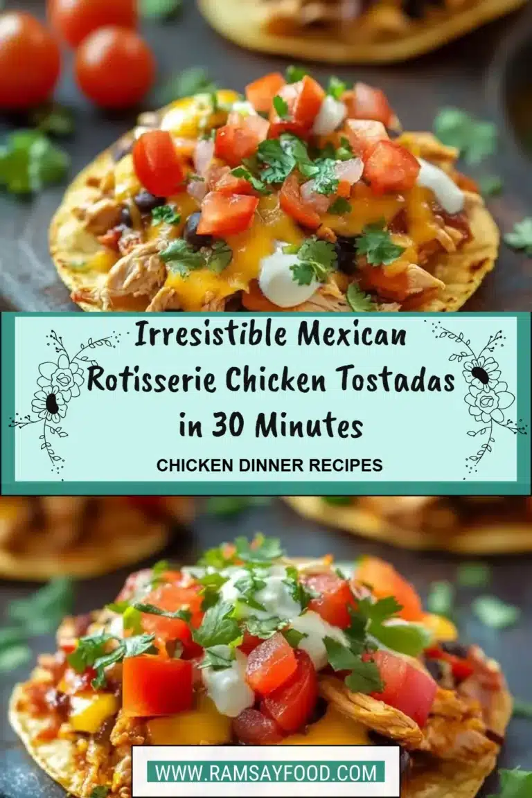 Irresistible Mexican Rotisserie Chicken Tostadas in 30 Minutes 5 Mexican Rotisserie Chicken Tostadas arranged on a platter with fresh toppings.