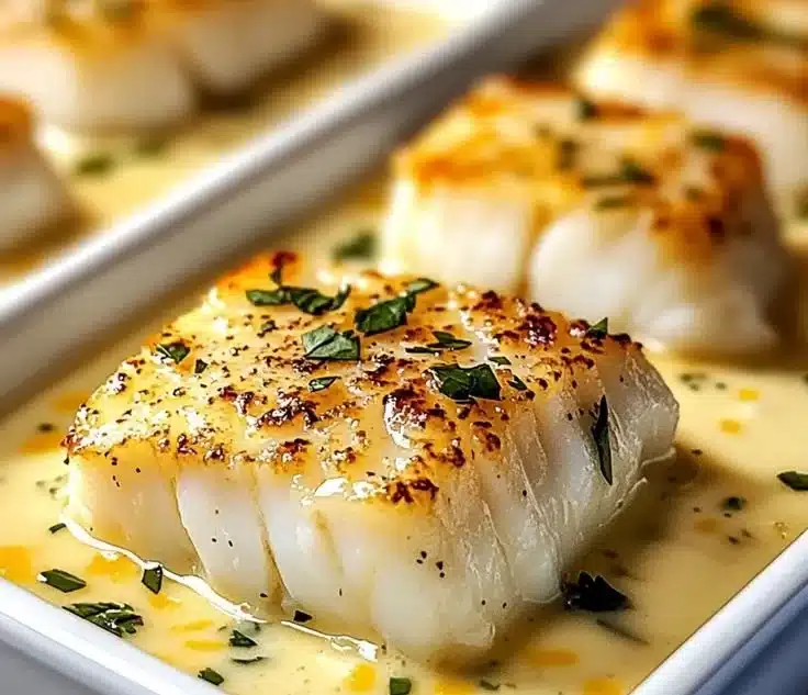 Irresistiblemente Cremoso Bacalao en Salsa de Crema de Coco y Limón 2 Irresistibly creamy Bacalao en Salsa de Crema de Coco and Limón dish