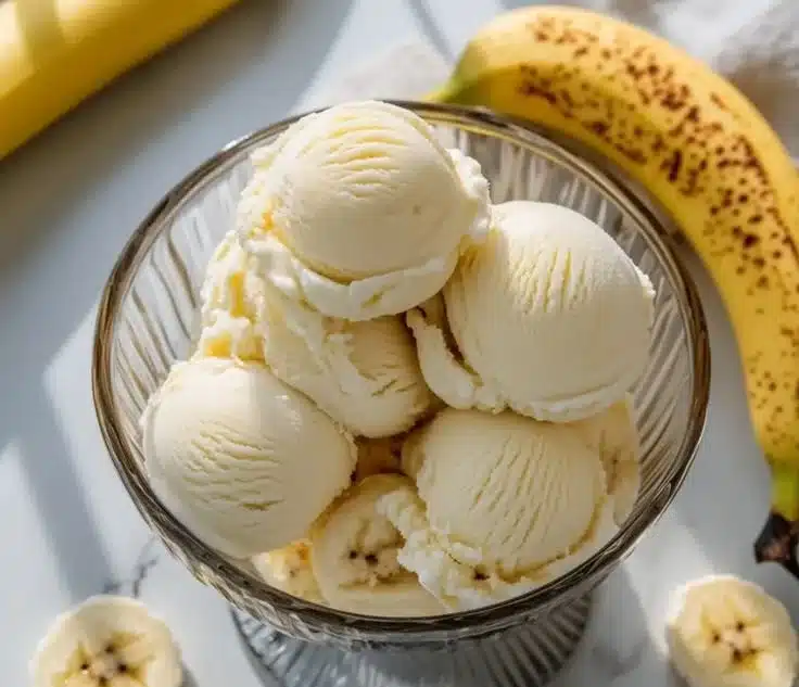 Delicious homemade banana ice cream made with a Ninja Creami.