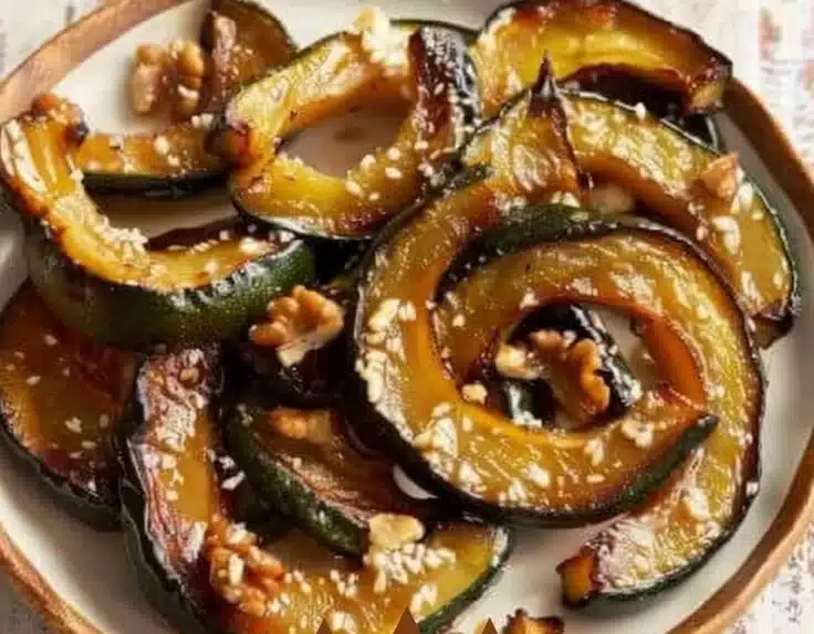 Maple Miso Roasted Winter Squash Platter with vibrant colors and garnishes
