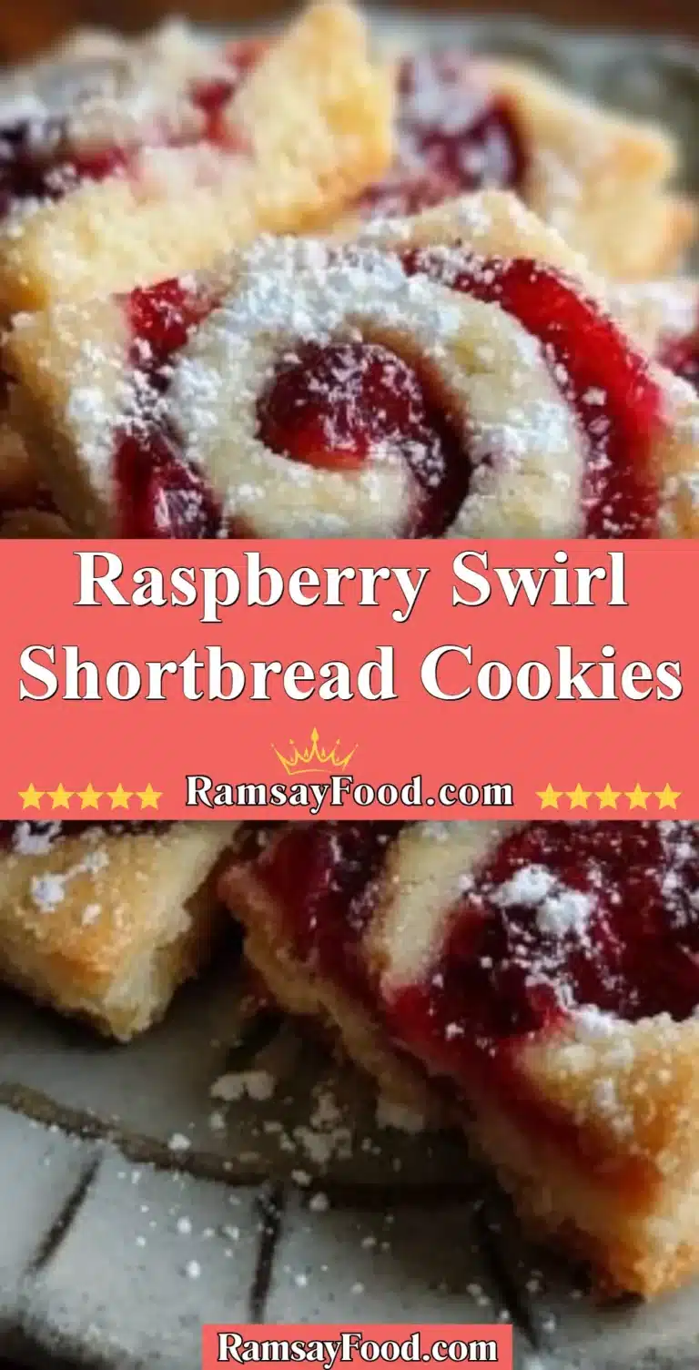 Raspberry Swirl Shortbread Cookies 7 Raspberry Swirl Shortbread Cookies arranged on a plate with a berry garnish