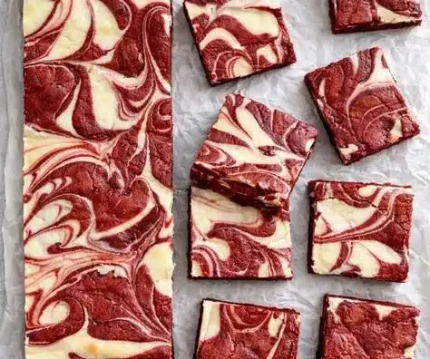 Red Velvet Cheesecake Brownies 6 Red velvet cheesecake brownies topped with cream cheese frosting