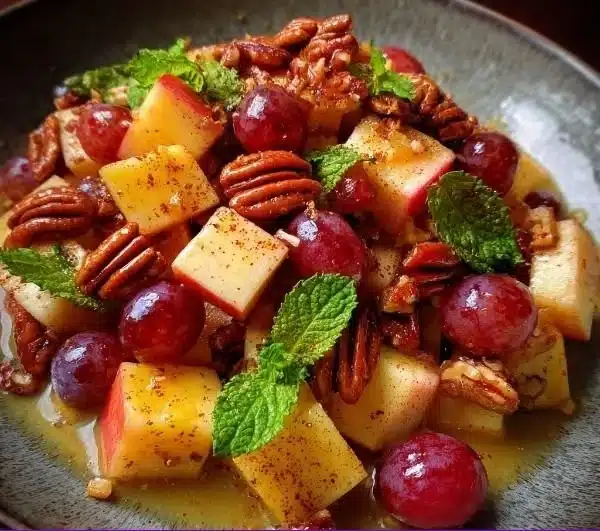 Savory herb-infused Thanksgiving stuffing with toasted nuts in a bowl