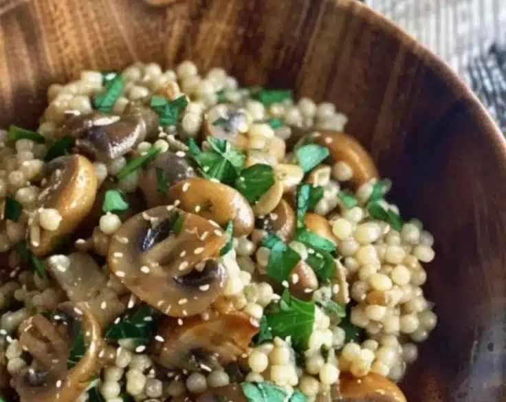Shiitake & Barley Winter Risotto 7 Delicious Shiitake and Barley Winter Risotto served in a bowl