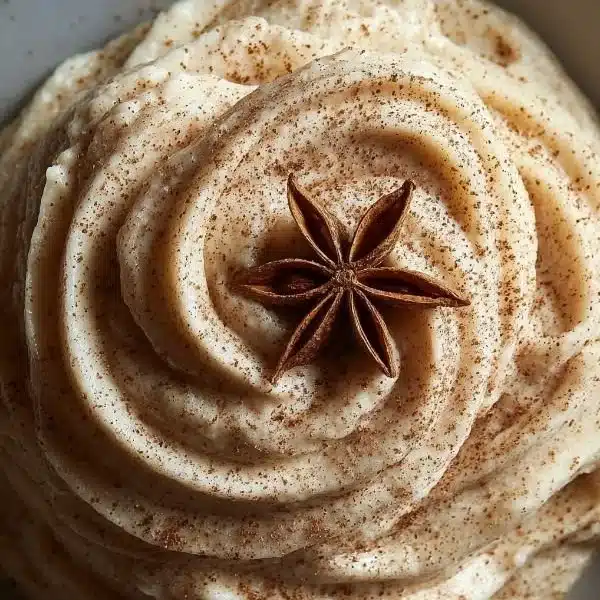 Spiced creamy gingerbread frosting with a smooth and velvety texture