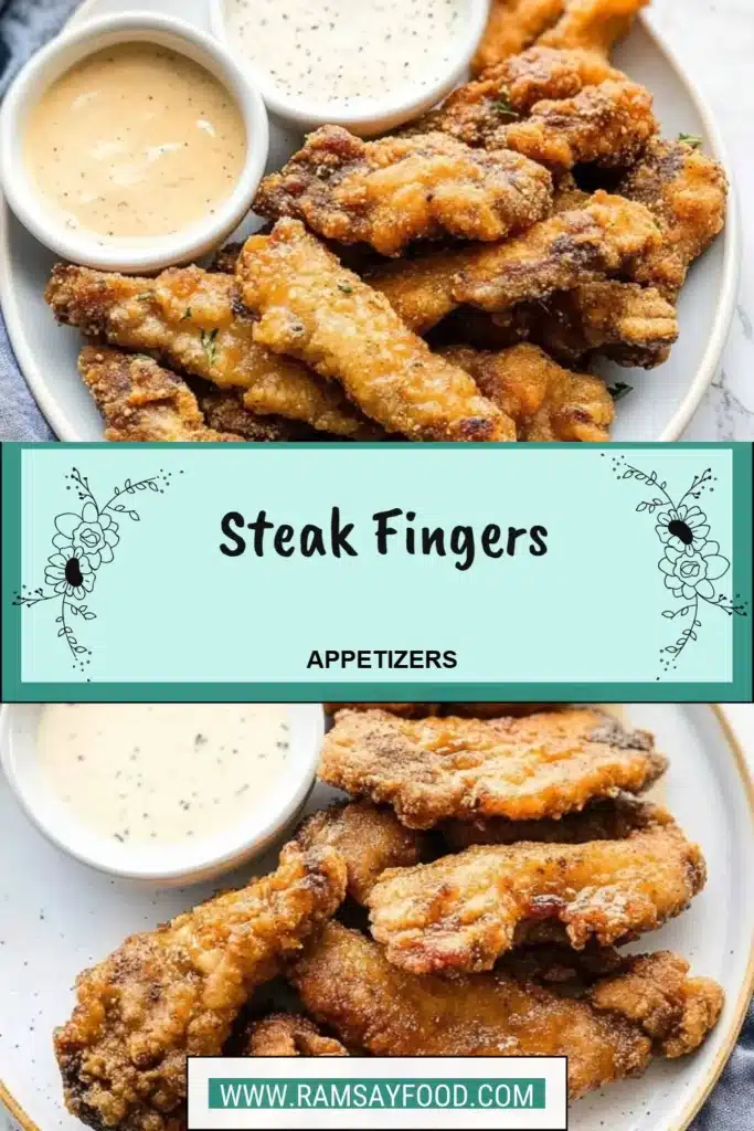 Crispy and tender steak fingers served with a tangy dipping sauce