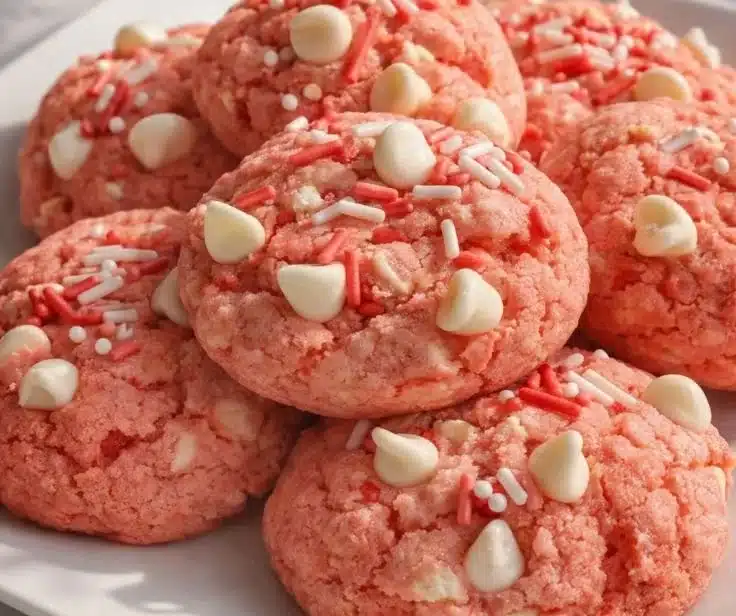 Easy and quick Valentine Cake Cookies - sweet treats for Valentine's Day
