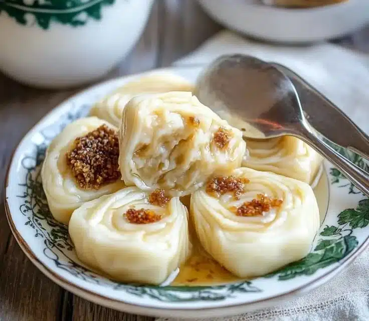 Delicious Farmer's Cheese Dumplings served with a sweet fruit compote