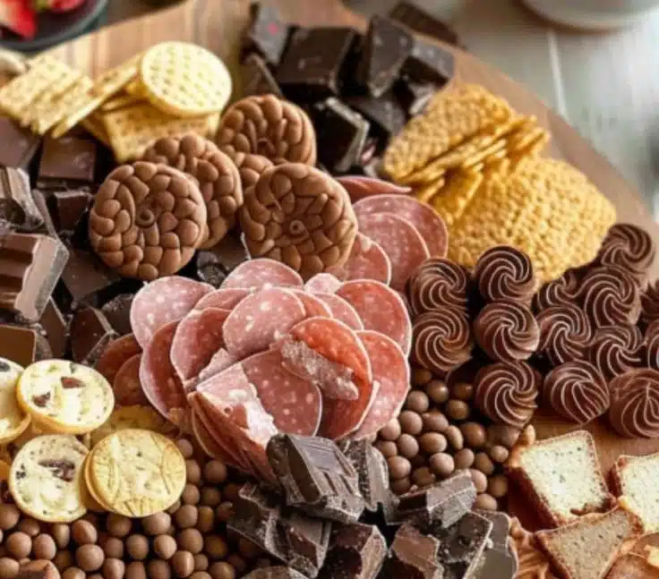 Delicious Countdown Night Cheese and Chocolate Board with assorted treats