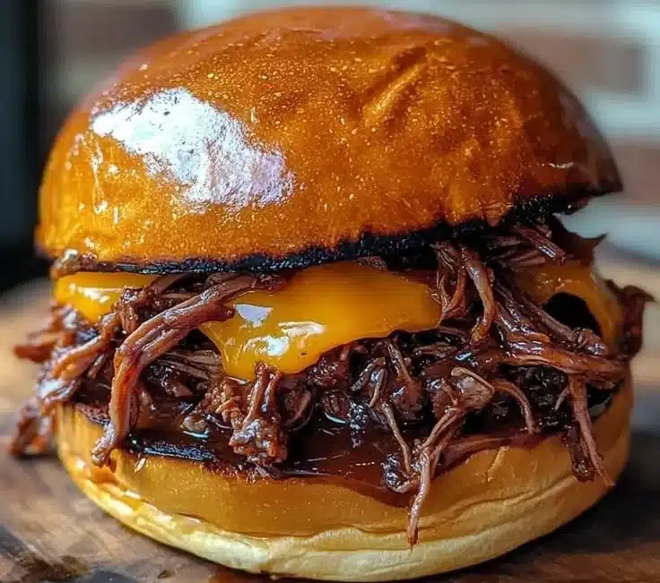Irresistibly tender pulled beef sandwich for game day