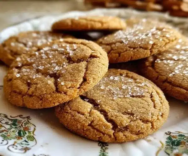 Delicious homemade maple brown sugar cookies on a rustic wooden table