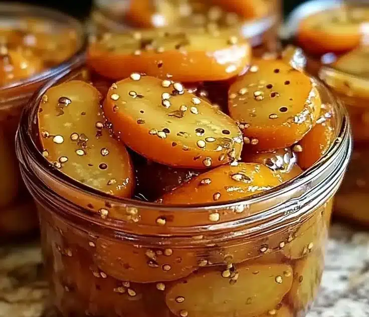 Delicious hot honey pickled carrots with a spicy sweet flavor