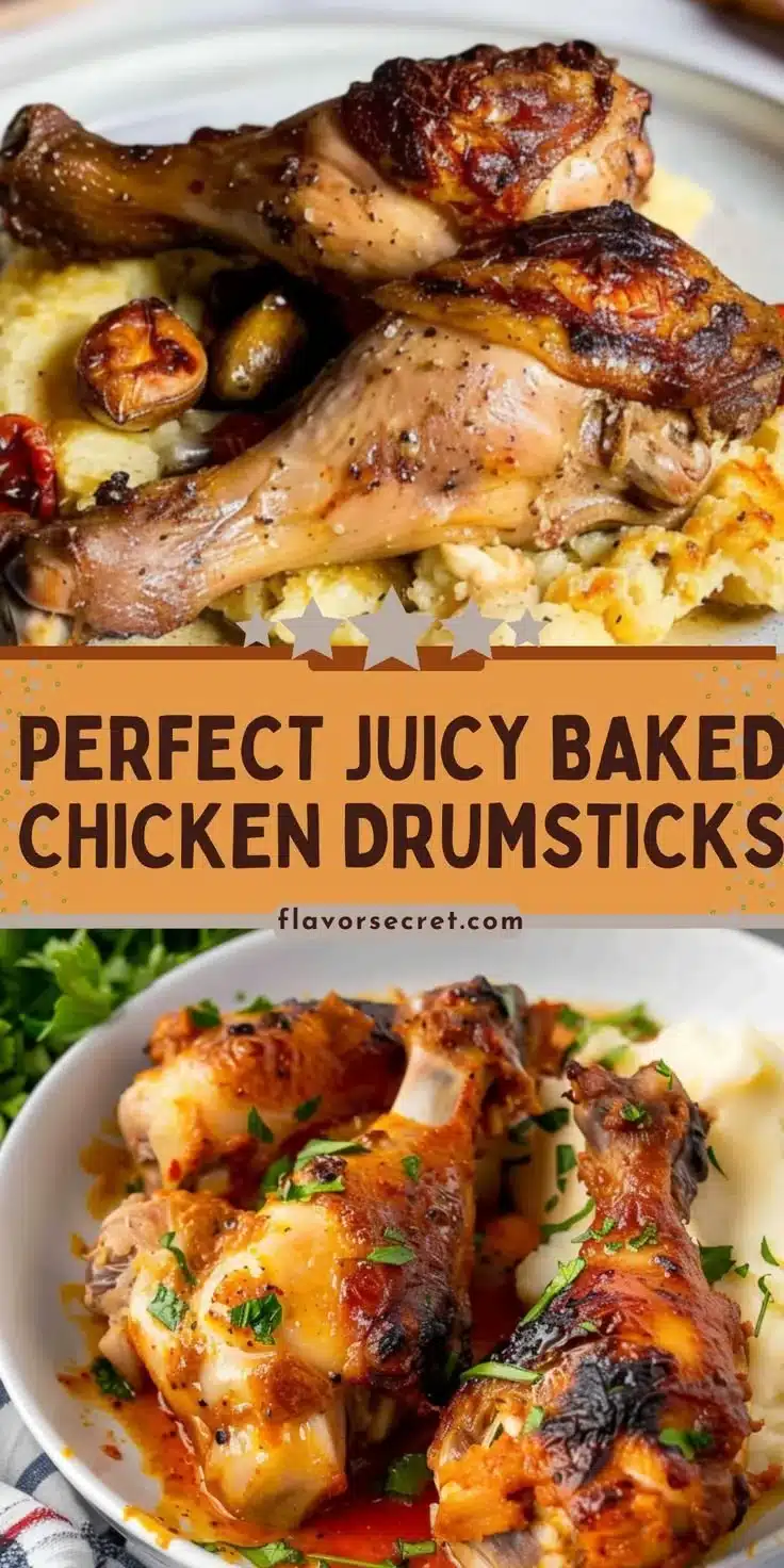 Baked chicken drumsticks served with paprika yogurt sauce on a plate