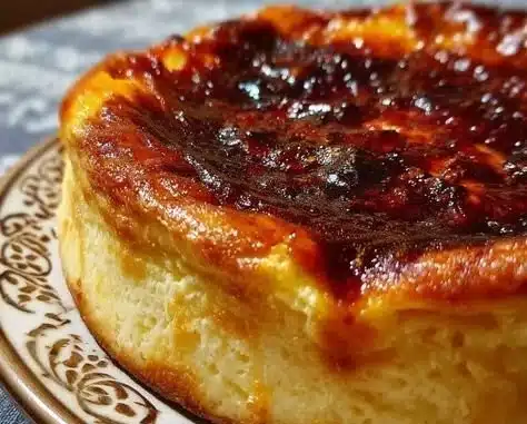 Deliciously burnt Basque cheesecake with a creamy texture and caramelized top