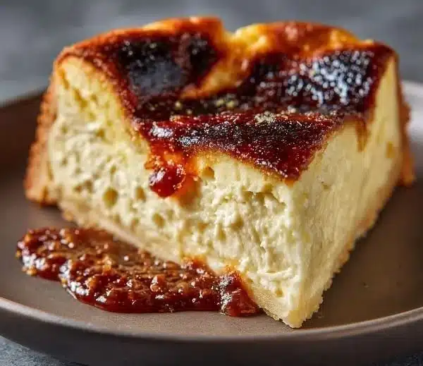 Delicious Burnt Basque Cheesecake with a caramelized top and creamy center