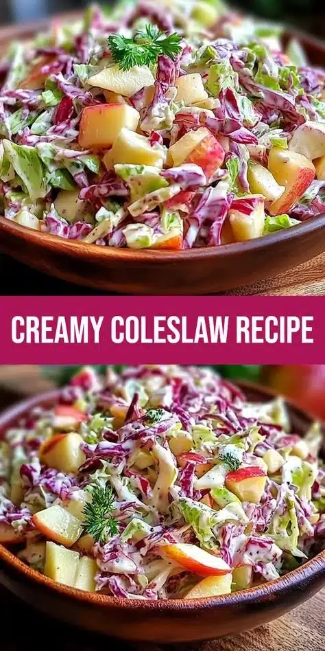Bowl of vibrant Cranberry Apple Coleslaw with fresh ingredients