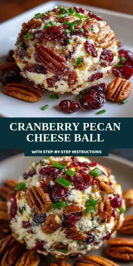 Cranberry Pecan Cheese Ball served on a platter with crackers