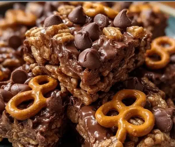 Delicious Chocolate Peanut Butter Chex Scotcheroos dessert bars