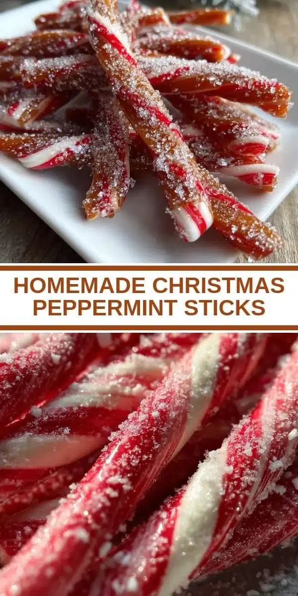 Homemade Christmas peppermint sticks arranged on a festive plate.
