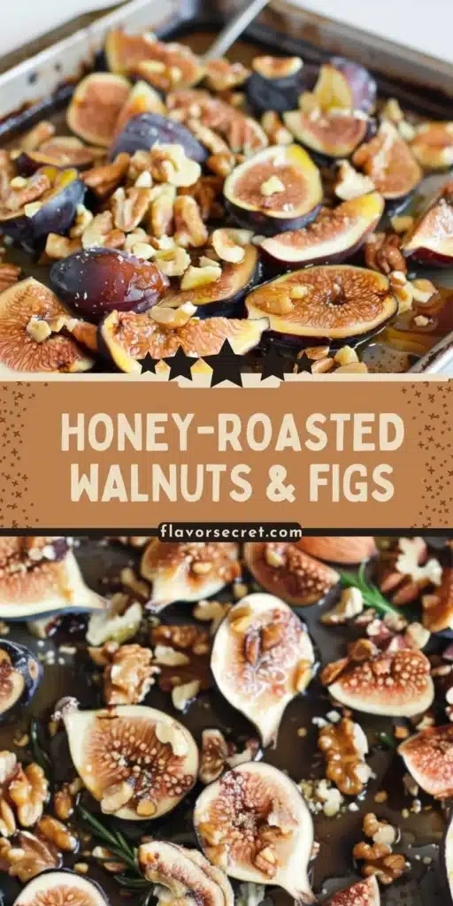 Delicious honey-roasted walnuts paired with figs on a wooden table.