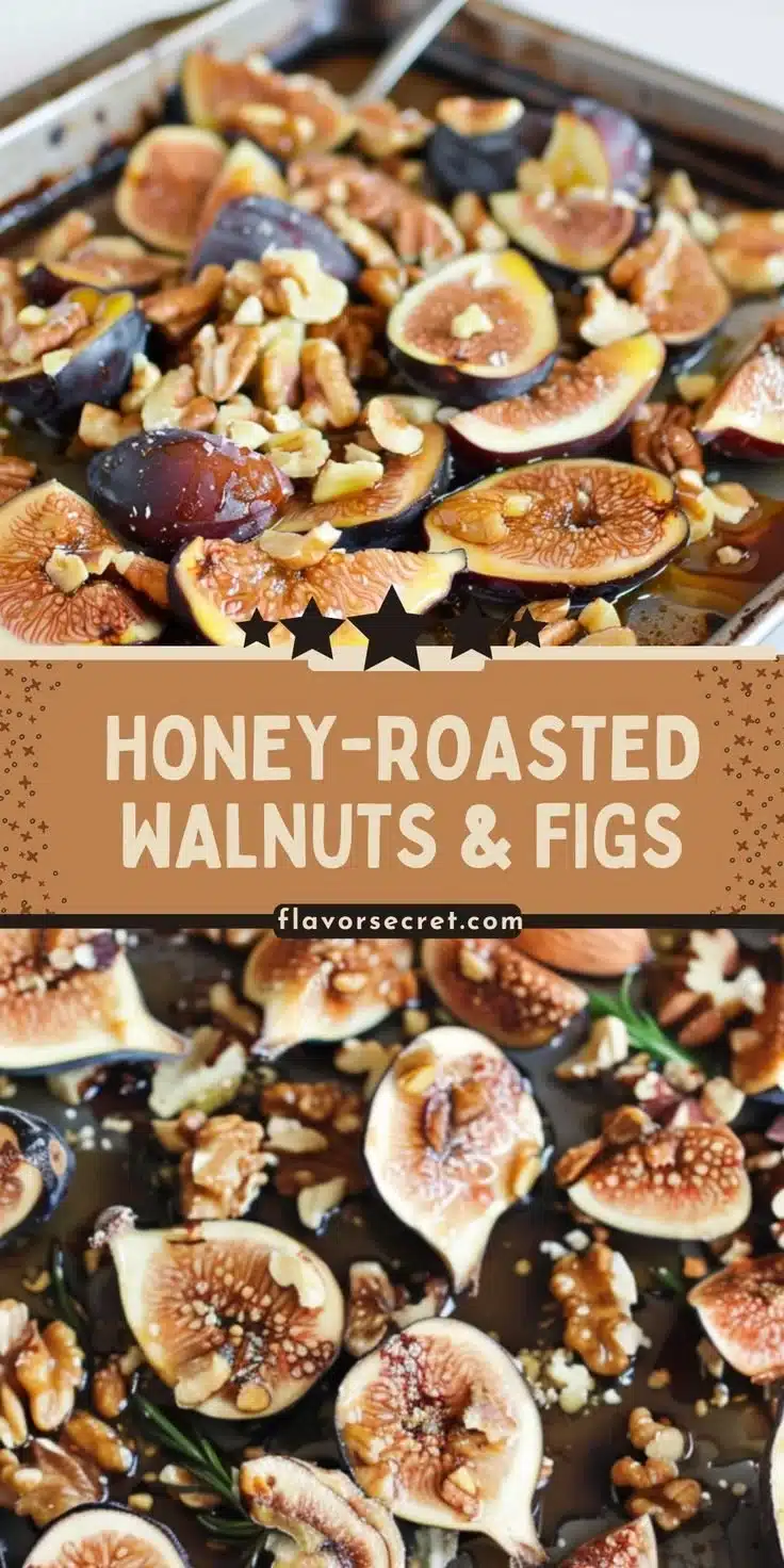 Delicious honey-roasted walnuts paired with figs on a wooden table.