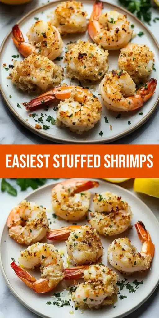 Plate of irresistibly delicious stuffed shrimps for celebrations